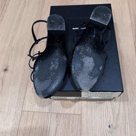 Saint Laurent Black Strappy Sandals - Picture 4 of 4